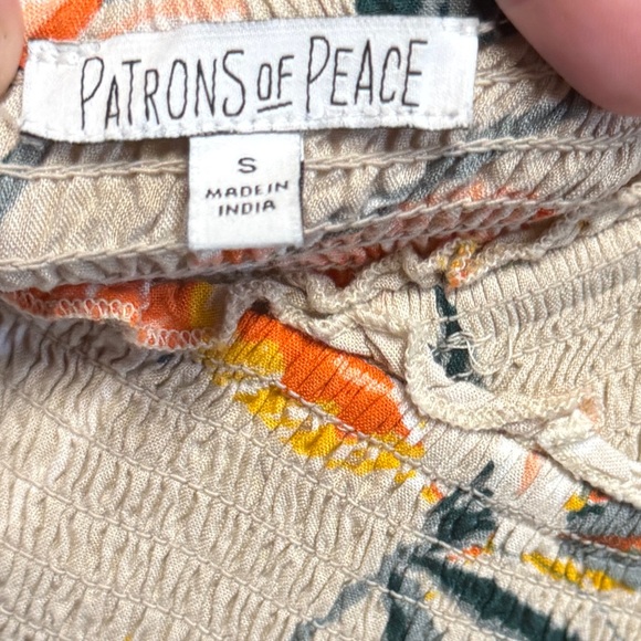Patron of Peace Tropical Smocked Wide Leg Jumpsuit Resort Vacation Sz S - Picture 6 of 6